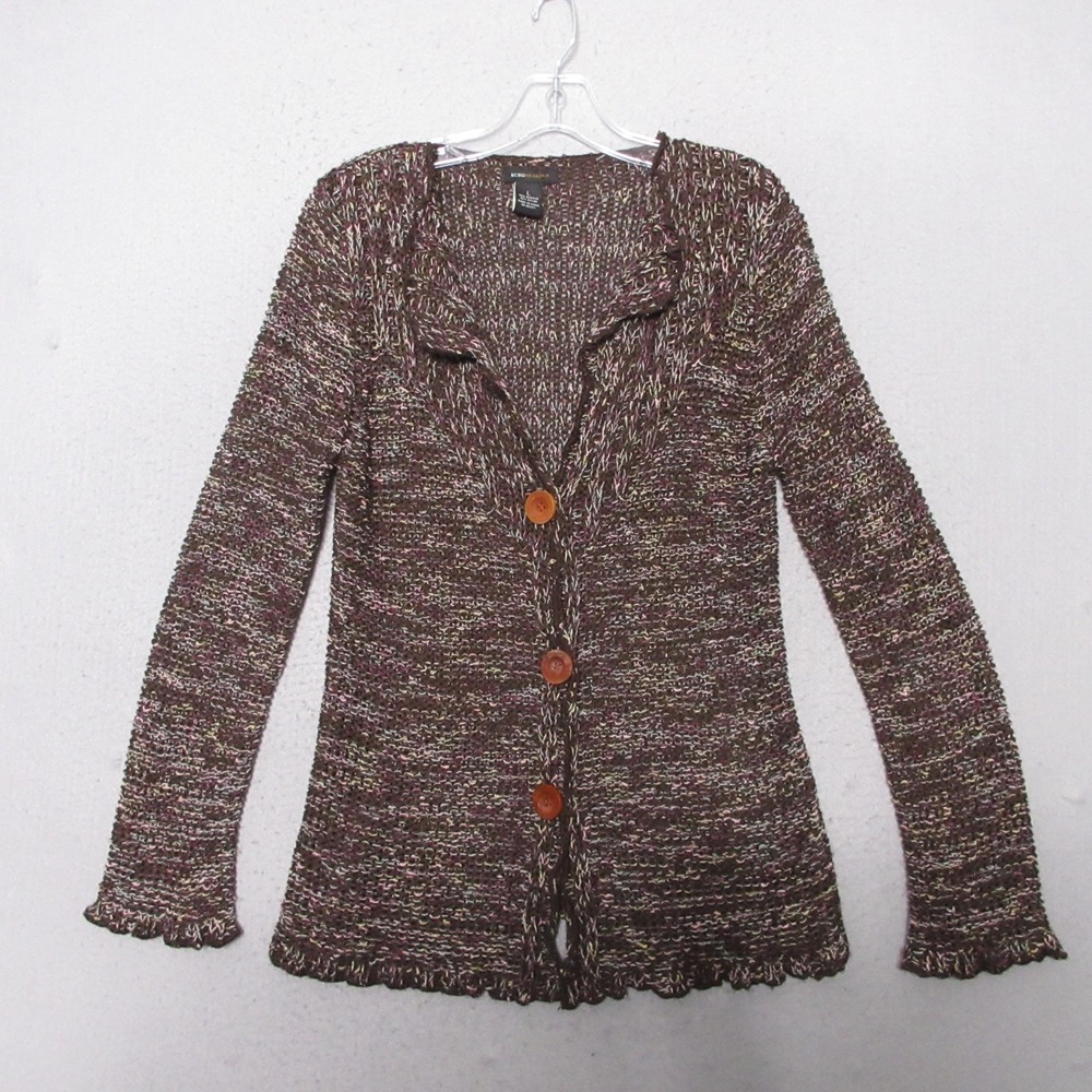 BCBG Max Azria Cardigan‎ Large Brown Y2K Vintage Fairy Whimsigoth Boho Festival